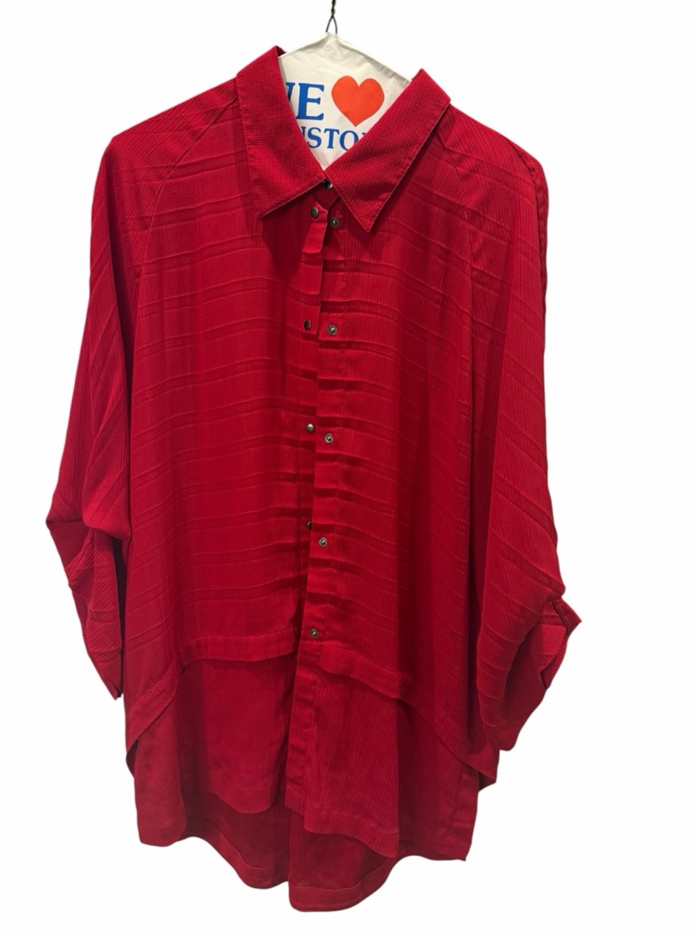John Mark 3/5 length sleeve Textured Tunic Red Size L